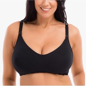 Gratlin Black Cotton Nursing Bra Full Coverage